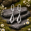 Drop Earrings 925/- Sterling Silver rhodium-plated polished/matte