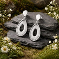 Ohrhänger 925/- Sterling Silber rhodiniert glanz/matt