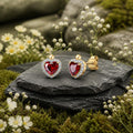 Ohrstecker-375-Gelbgold-bicolor-Zirkoniaweiss-undrot-Herz