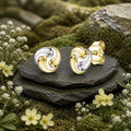 Ohrstecker-375-Gelbgold-bicolor-knoten-glatt