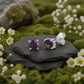 Ohrstecker-925-SterlingSilber-rhodiniert-Amethyst-rund