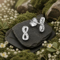 Ohrstecker-925-SterlingSilber-rhodiniert-Infinity-Zirkonia-unendlichkeit