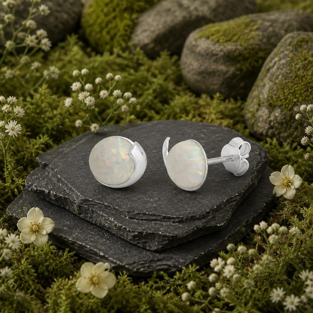 Ohrstecker-925-SterlingSilber-rhodiniert-imit.Opalweiss-rund