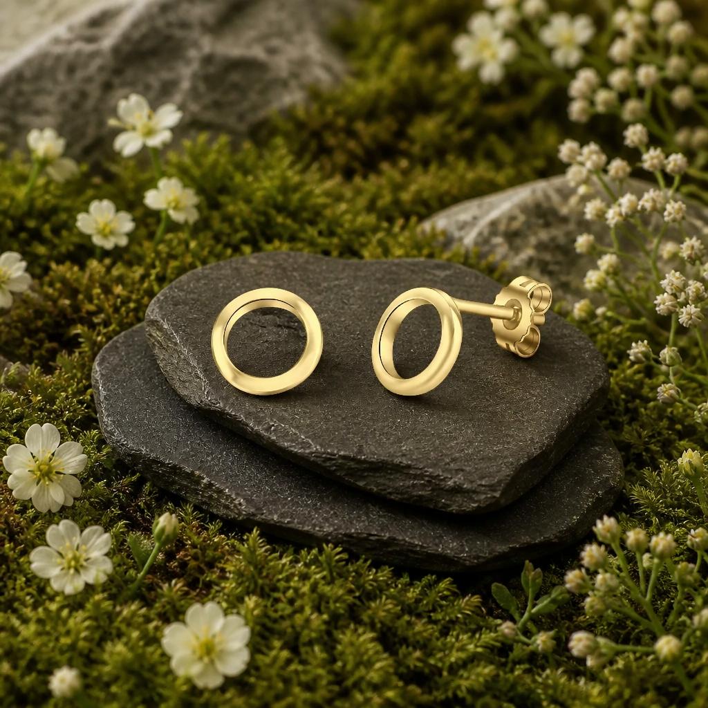 Stud earrings 925 sterling silver gold plated