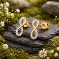 Ohrstecker 333/- Gelbgold glanz bicolorZirkonia Infinity