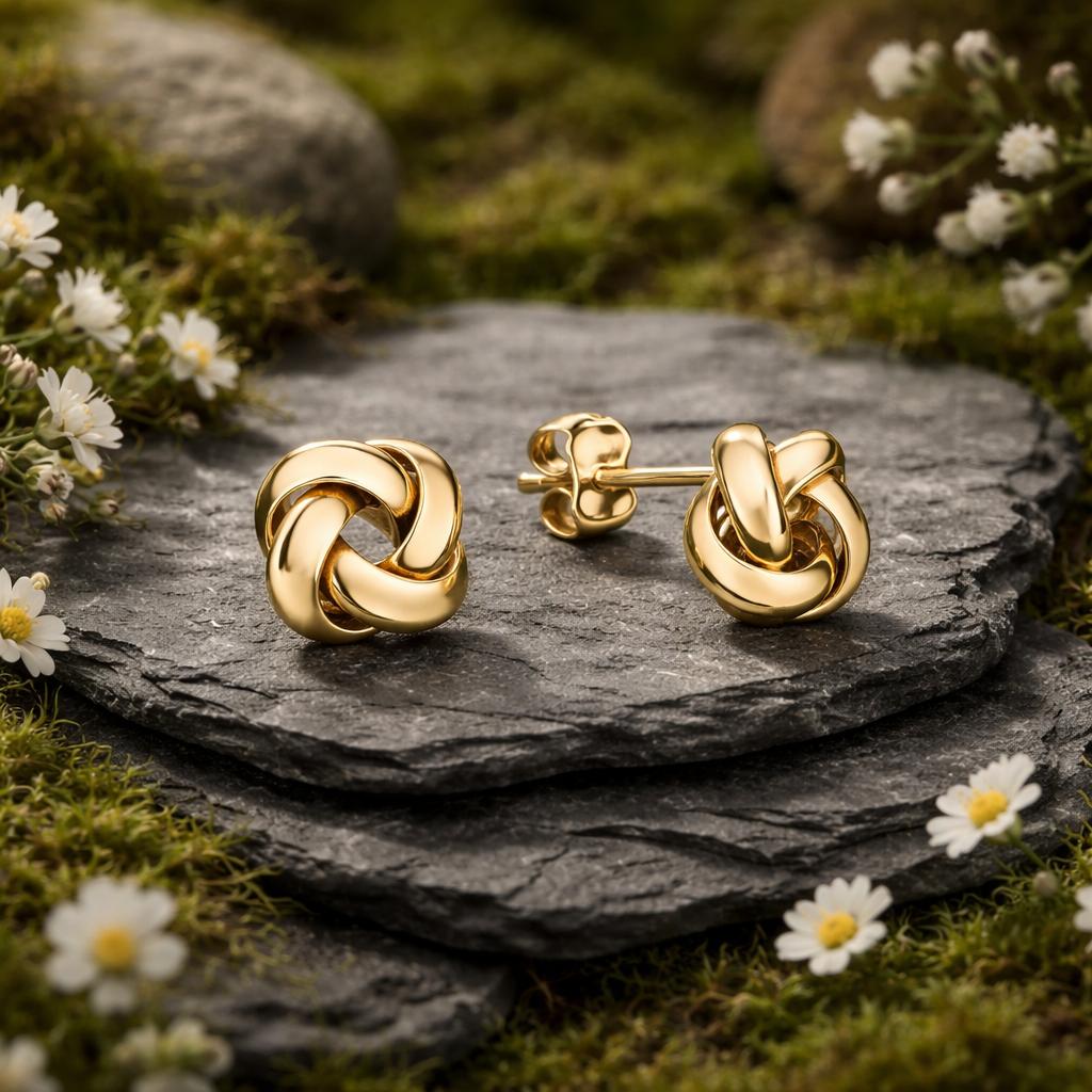 Ohrstecker 375/- Gelbgold glanz Knoten