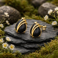 Ohrstecker 375/- Gelbgold glanz Onyx