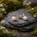 Ohrstecker 375/- Gelbgold glanz Süßwasserperle