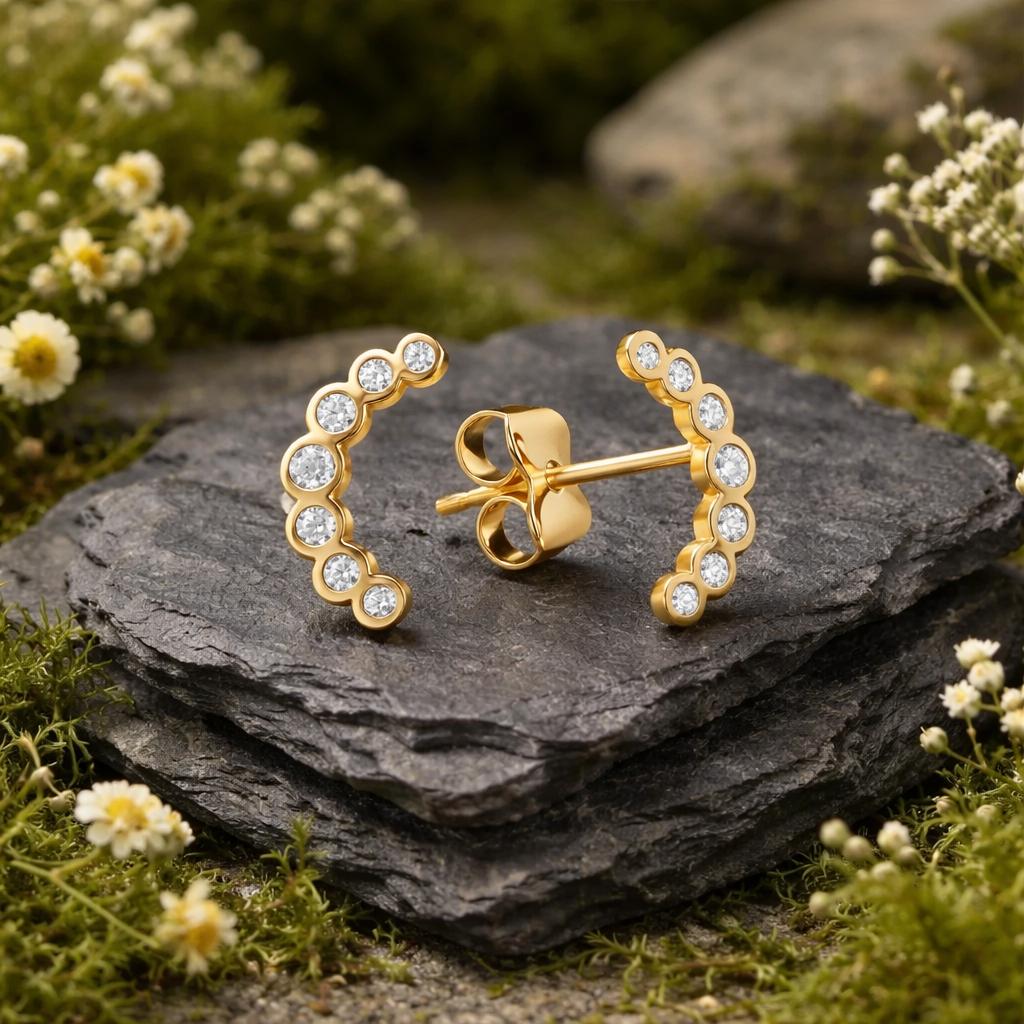 Ohrstecker 375/- Gelbgold glanz Zirkonia