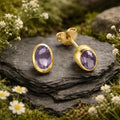 Ohrstecker 585/- Gelbgold glanz Amethyst