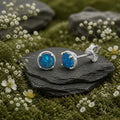 Ohrstecker925-SterlingSilber-hodiniertsynth.Opal-blau