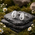 Ohrstecker 925/- Sterling Silber matt/glanz Zirkonia