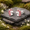 Ohrstecker 925- Sterling Silber rhodiniert Einhorn Lack