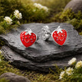 Ohrstecker 925/- Sterling Silber rhodiniert Erdbeeren Lack