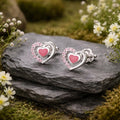 Ohrstecker 925/- Sterling Silber rhodiniert Herz Zirkonia