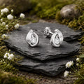 Ohrstecker 925/- Sterling Silber rhodiniert glanz/matt Zirkonia
