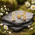 Stud earrings 925/- sterling silver gold-plated Infinity zirconia
