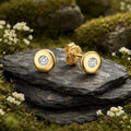 Stud earrings 925/- sterling silver gold-plated zirconia