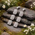 Stud earrings 925 sterling silver rhodium-plated textured