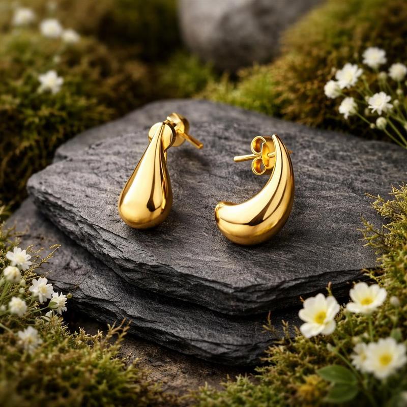 Stud earrings 925 sterling silver gold plated