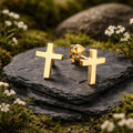 Ear studs stainless steel yellow IP coated