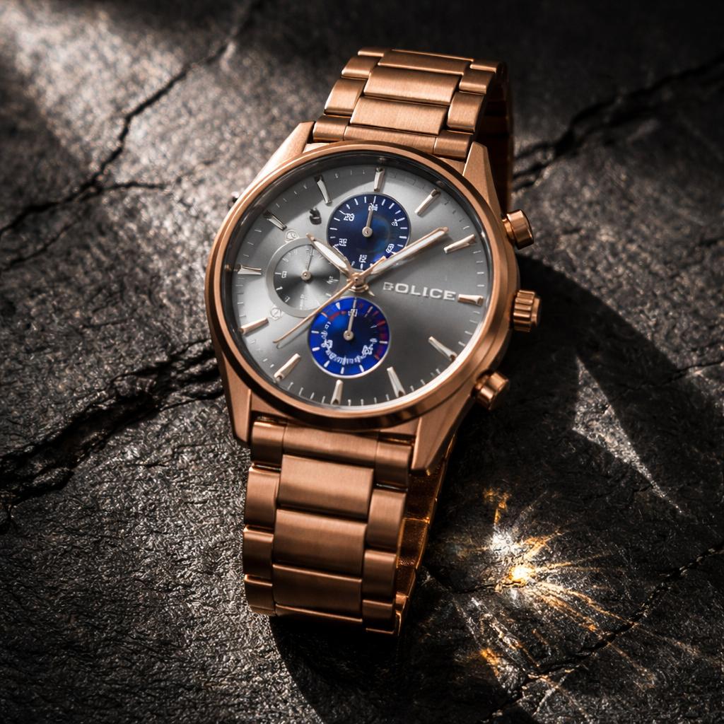 Police Troyan PL.15723JSBN/61M Men's Dual Time Watch