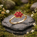 Ring 333/- Gelbgold glanz Granat
