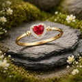 Ring 375/- Gelbgold bicolor Zirkonia weiß und rot