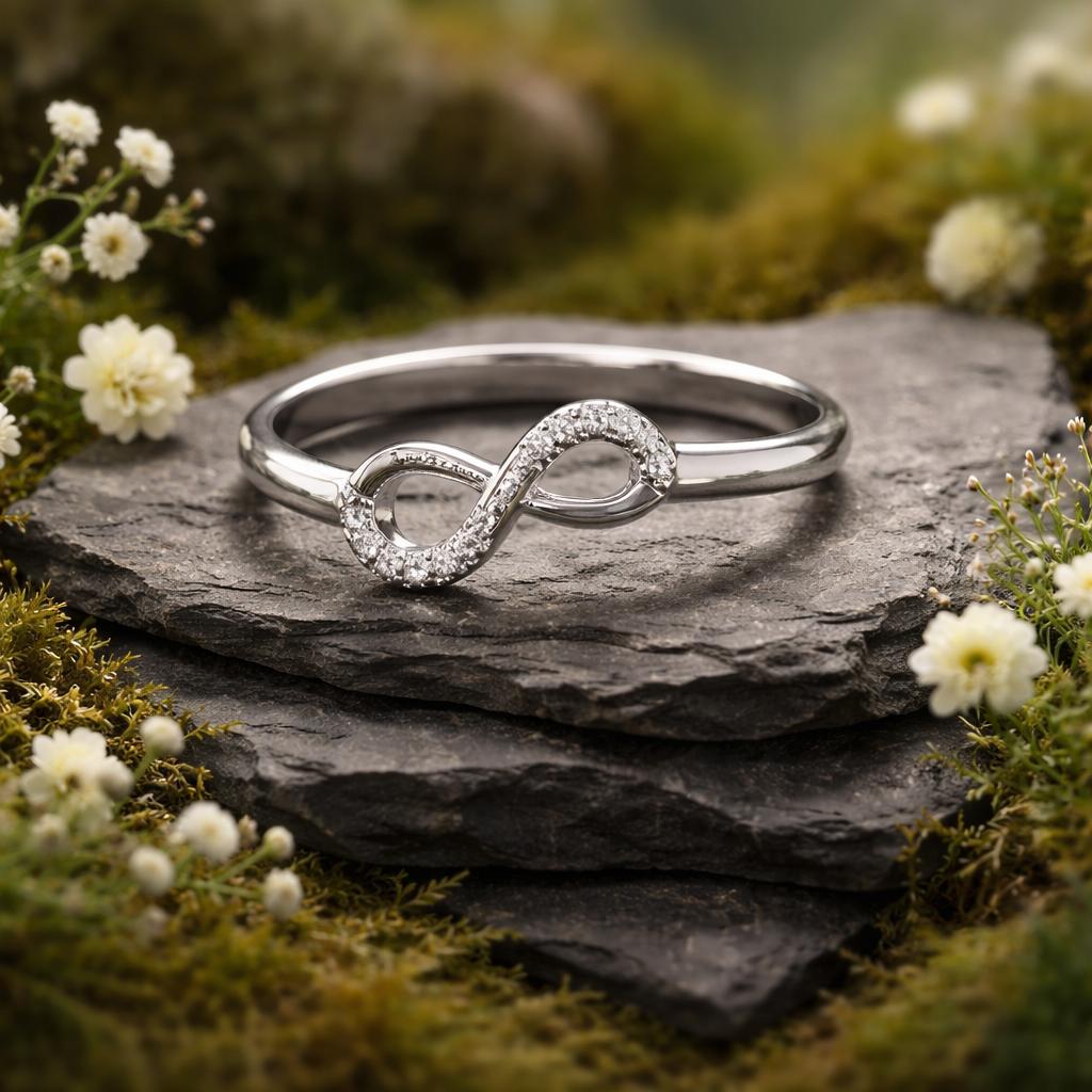 Ring 925/- Sterling Silber Infinity Zirkonia