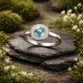 Ring 925/- Sterling Silber rhodiniert Blautopas und Weißtopas