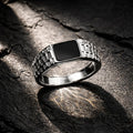 Ring 925/- Sterling Silber rhodiniert Lack schwarz