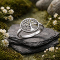 Ring 925/- Sterling Silver rhodium-plated Tree of Life