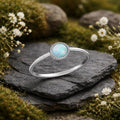 Ring 925/- Sterling Silber rhodiniert Synth. Opal