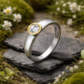 Ring 925/- Sterling Silber rhodiniert teils vergoldet Zirkonia