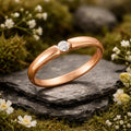 Ring 925/- Sterling Silber rotvergoldet 1 Zirkonia