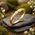 Ring 925/- Sterling Silber vergoldet 1 Zirkonia