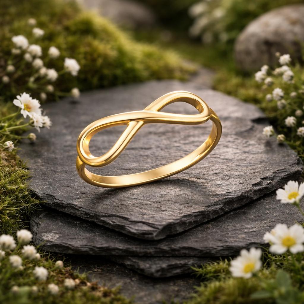Ring 925/- Sterling Silber vergoldet Infinity