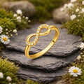 Ring 925/- Sterling Silber vergoldet Infinity Zirkonia
