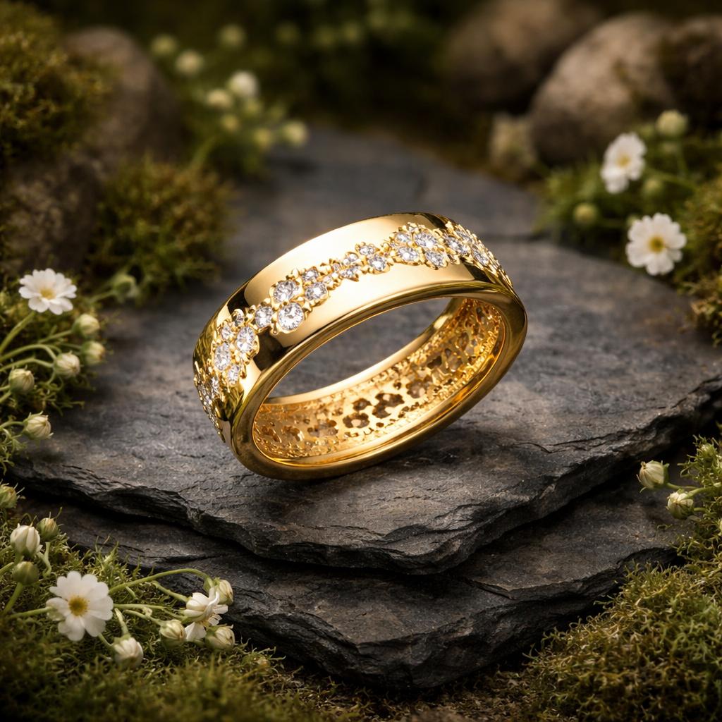 Ring 925/- Sterling Silber vergoldet Zirkonia