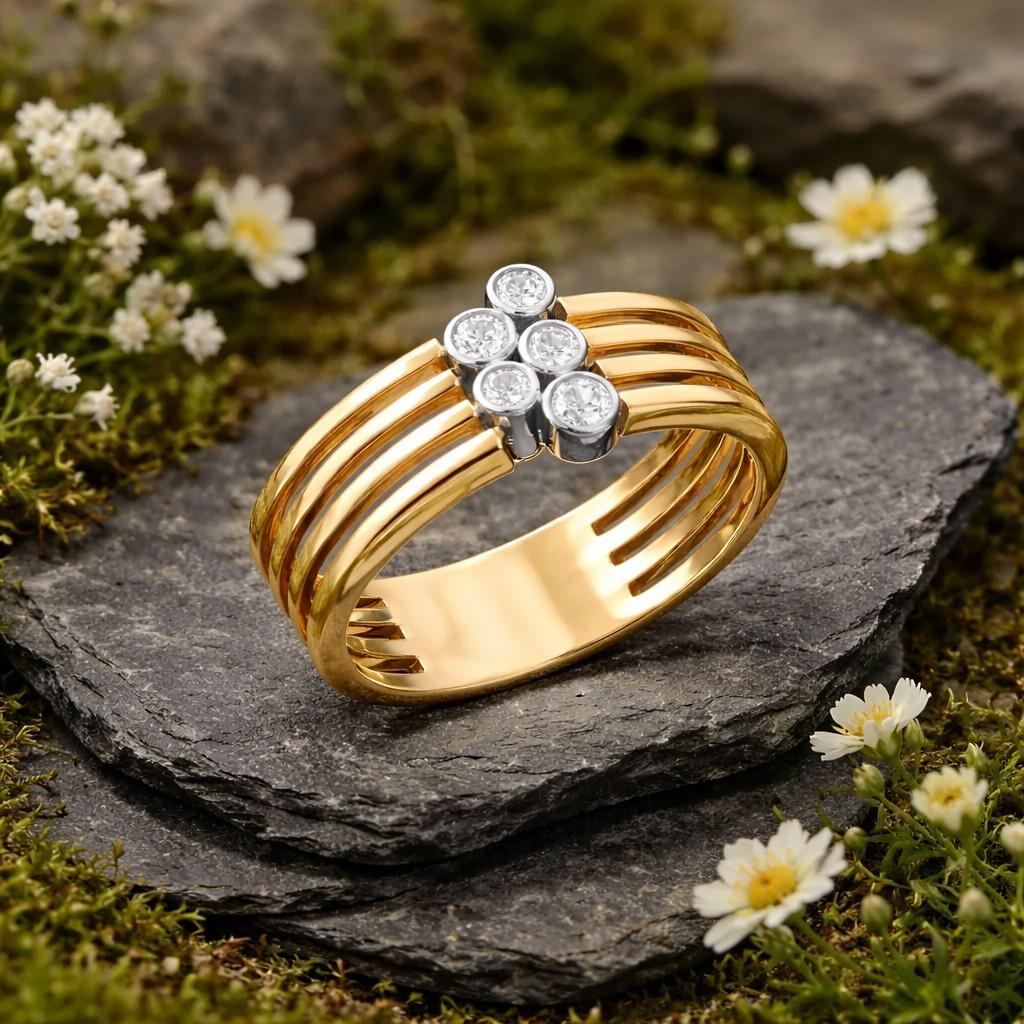 Ring 925/- Sterling silver gold-plated bicolor