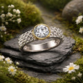 Ring 925 Silber zweifarbig Zirkonia weiß
