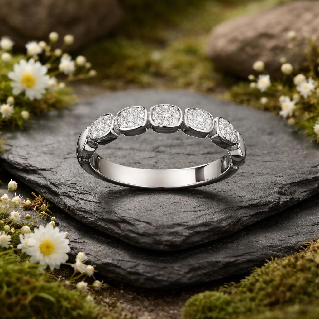 Ring 925 Sterling Silber rhodiniert Zirkonia
