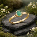 Ring Gold 585 mit echtem Smaragd 6x4mm