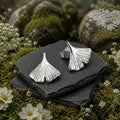 Ohrstecker 925/- Sterling Silber rhodiniert Gingko