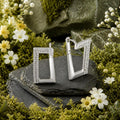 Creolen 925/- Sterling Silber Rhodiniert mit Zirkonia