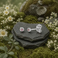 Ohrstecker 925/- Sterling Silber rhodiniert Zirkonia pink