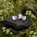 Stud earrings 925/- sterling silver rhodium-plated heart