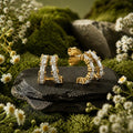Stud earrings 925 sterling silver gold plated cubic zirconia