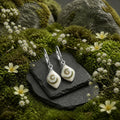 Earrings 925/- Sterling Silver with Shell White