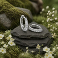 Klappcreolen 585/- Weißgold Zirkonia